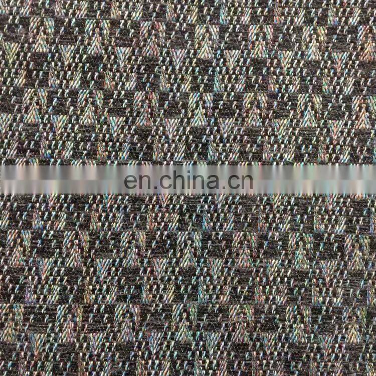 polyester chenille geometric jacquard fabric from stock