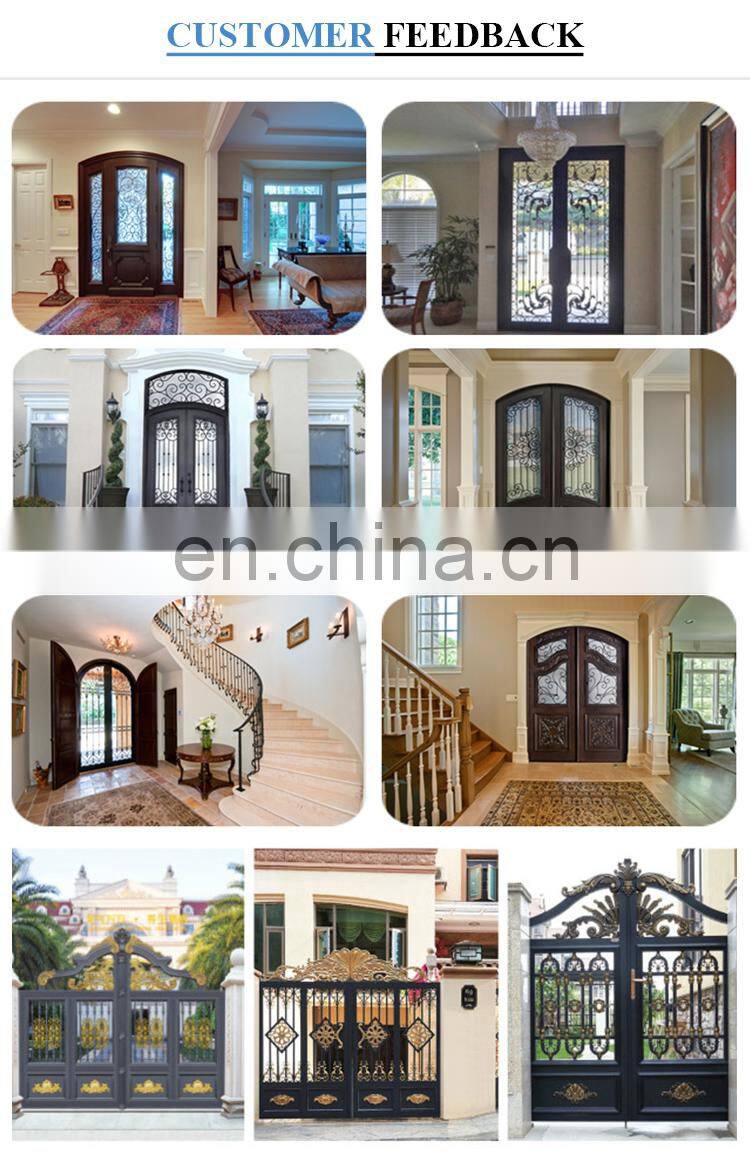 Custom outdoor main entrance metal security doors modern exterior safety double wrought iron front door designs