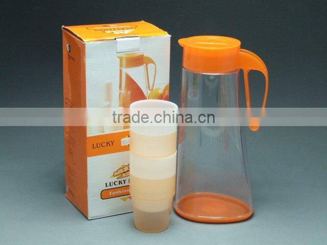 1.8L plastic cold water jug with cup set