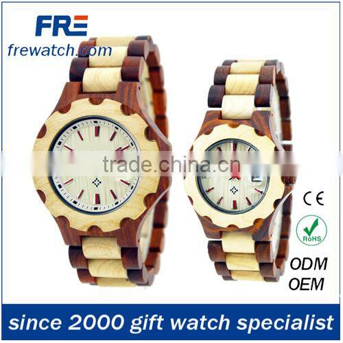 Italy quality natural wood wrist watch with stainless buckle natural color wooden watch