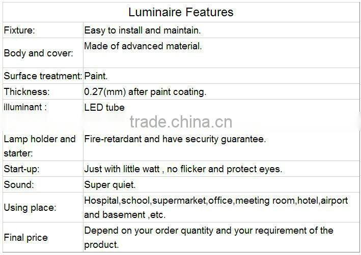 LED T8 Grille Lamps/Louver Light Fitting