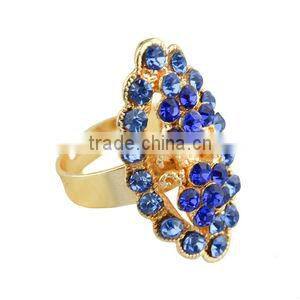 alibaba china gold alloy rings jewelry blue crystal ring