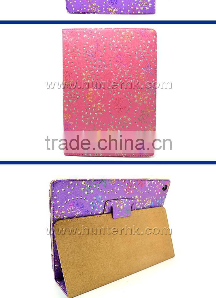 Shiny Diamond Rose Flower Tablet Case For ipad Air 2