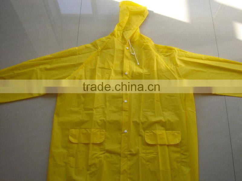 Durable Safety Yellow Foldable Motorcycle Rain Jacket