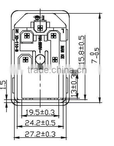 Iec outlet or inlet AC e27 socket with puse holder