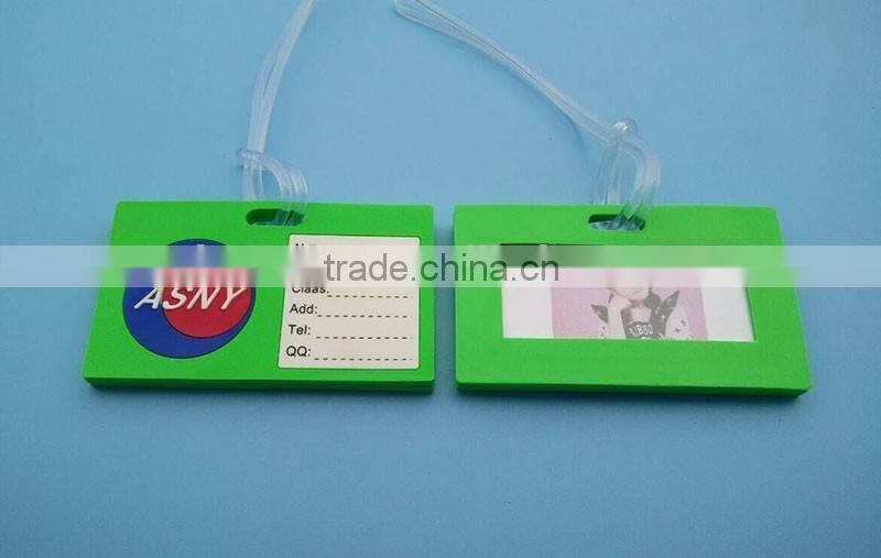 pvc bag tag insert photo , photo frame luggage tag, suitcase bag tag with photo