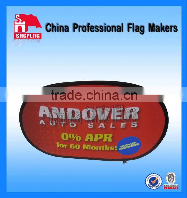 Outdoor advertising curved pop up banner pop up display banner