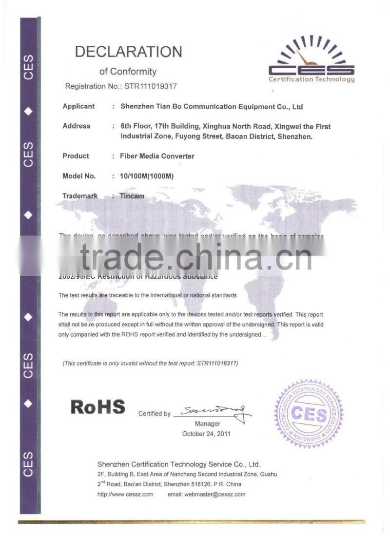 Gigabit Ethernet optical Fiber Switch with SFP fiber port