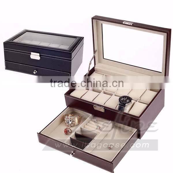 Multifunction Duble Layer Watch Box Jewelry Storage Box