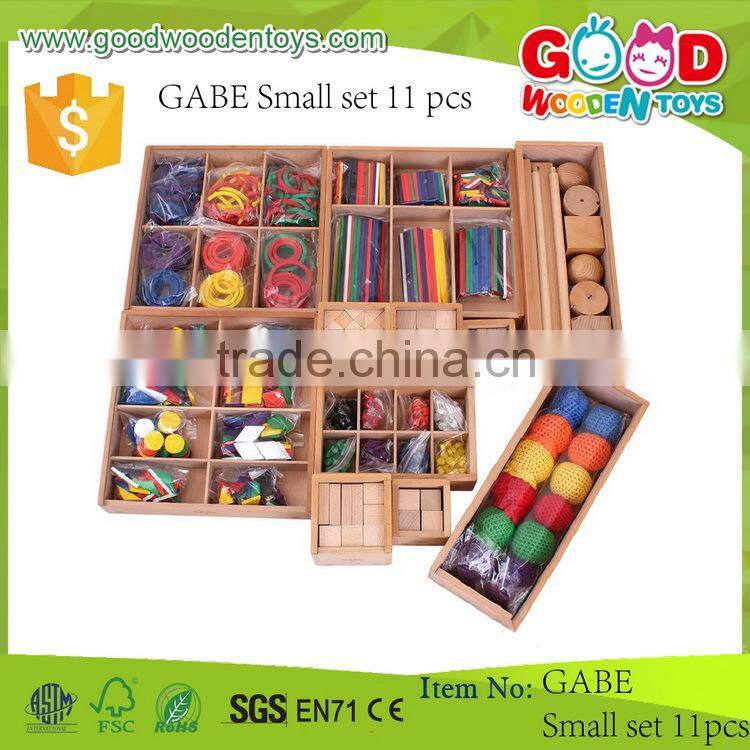 hot sale kids toys 7*7*6.8cm size gabe toys OEM natural wooden divided cube