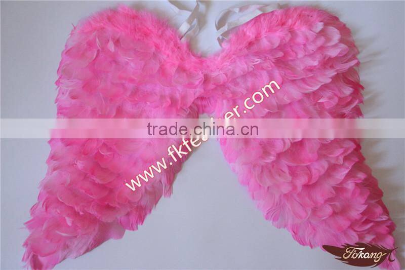 White Fabric Angel Wings Turkey Marabou Feather Christmas Ornament