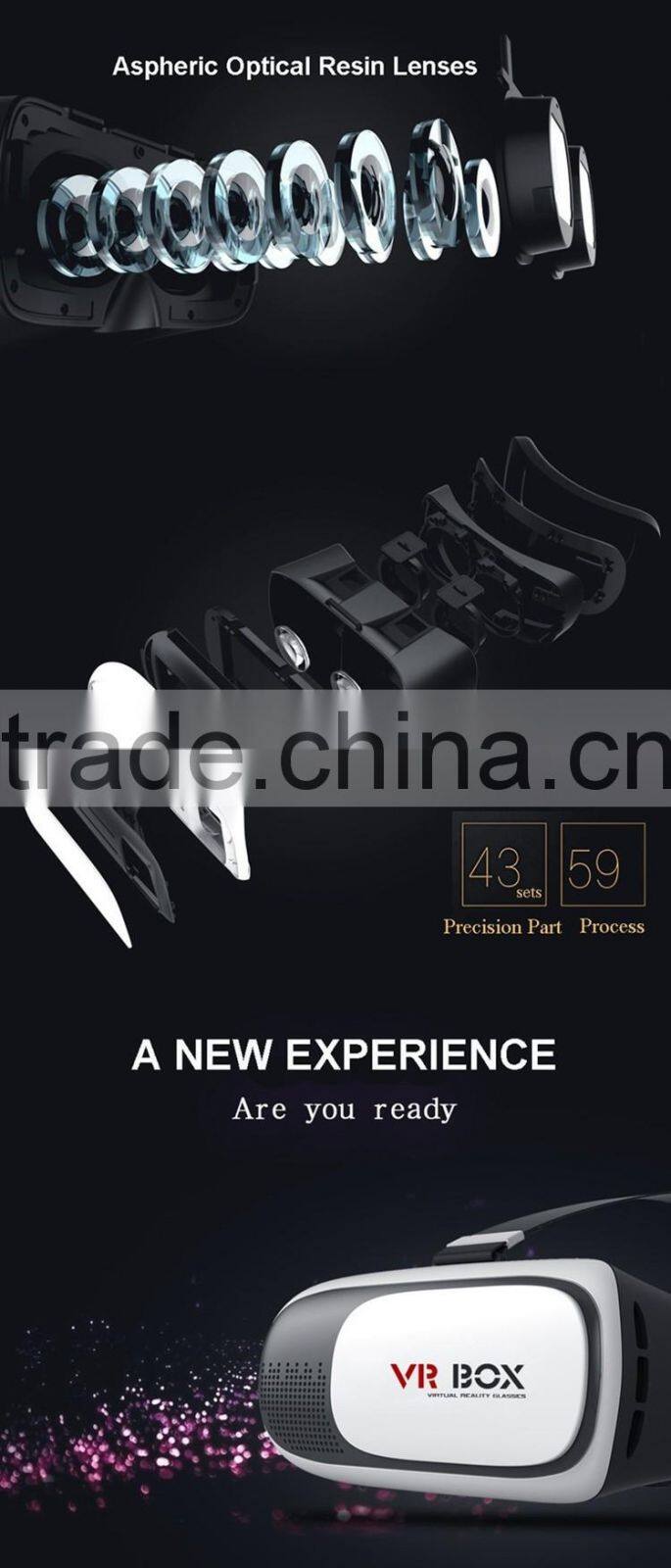 Vr Box V2 3 D Vr Glasses Mobiles 3 D Glasses Print Logo Oem With Bluetooth Gamepad Virtual Reality