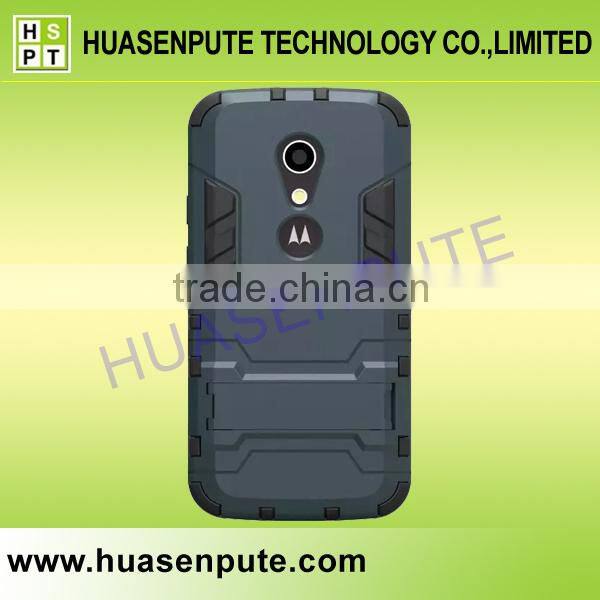 Wholesale 3 in1 Robot Silicon Rubber + Hard Plastic Stand Case for Moto G2