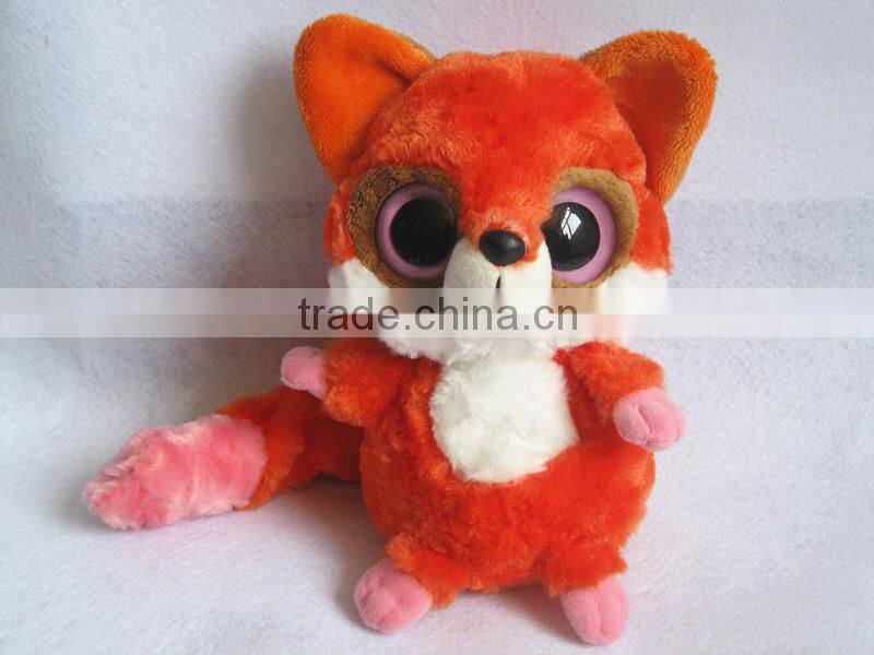 2014Hot Sale Plush Animal Big Eyes Red Fox soft toys