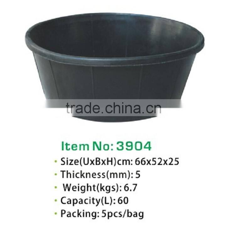 contruction rubber bucket,strong rubber pail with lip