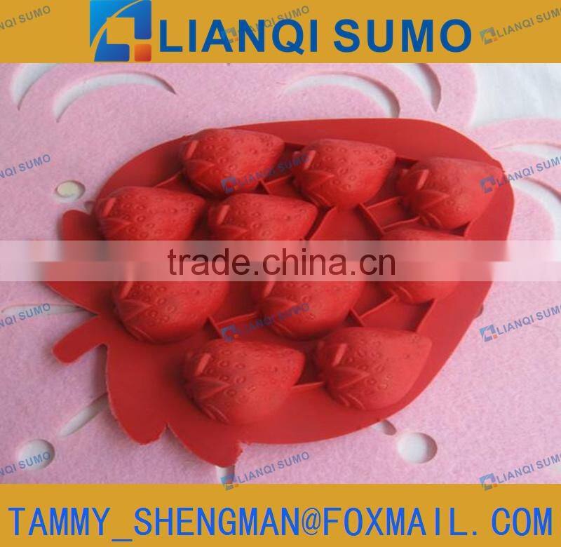 FDA TPR strawberry shape ice cube tray mold and fruits ice tray