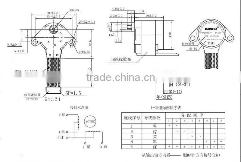 SGS certification 20BYJ46 stepper motor
