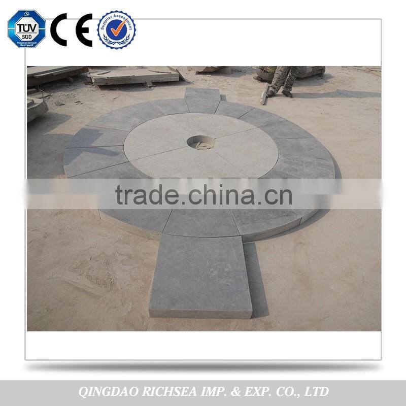 China Paving Stone Pattern Flamed Blue Limestone Stone
