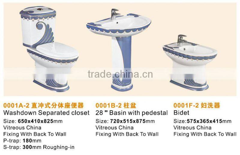 Bathroom Design Ceramic High Grade Decoractive European Three Set two piece toilet