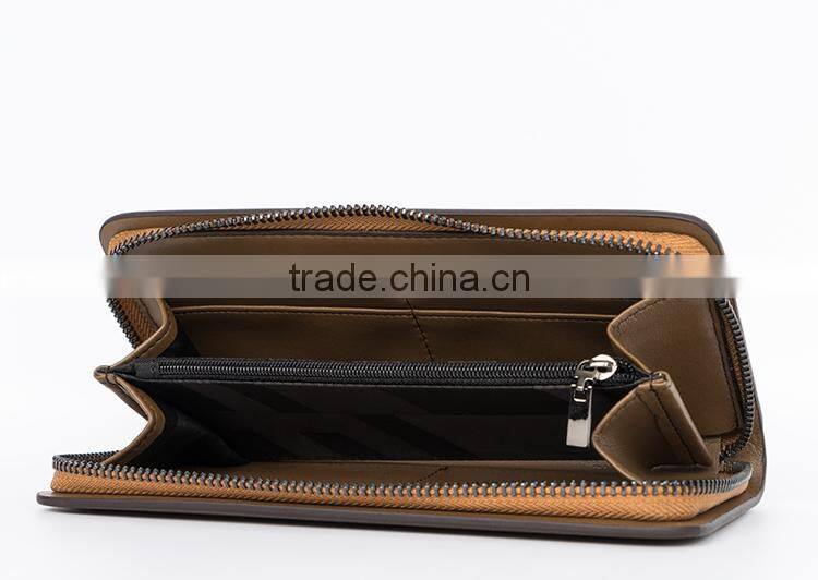 Genuine Leather Men Wallets Business Card Holder Coin Purse Men's Long Zipper Wallet Leather