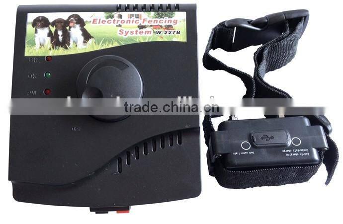 Waterproof Rechargeable outdoor Electronic Dog Fence Electric Shock System Train Collar pet fence system W-227B