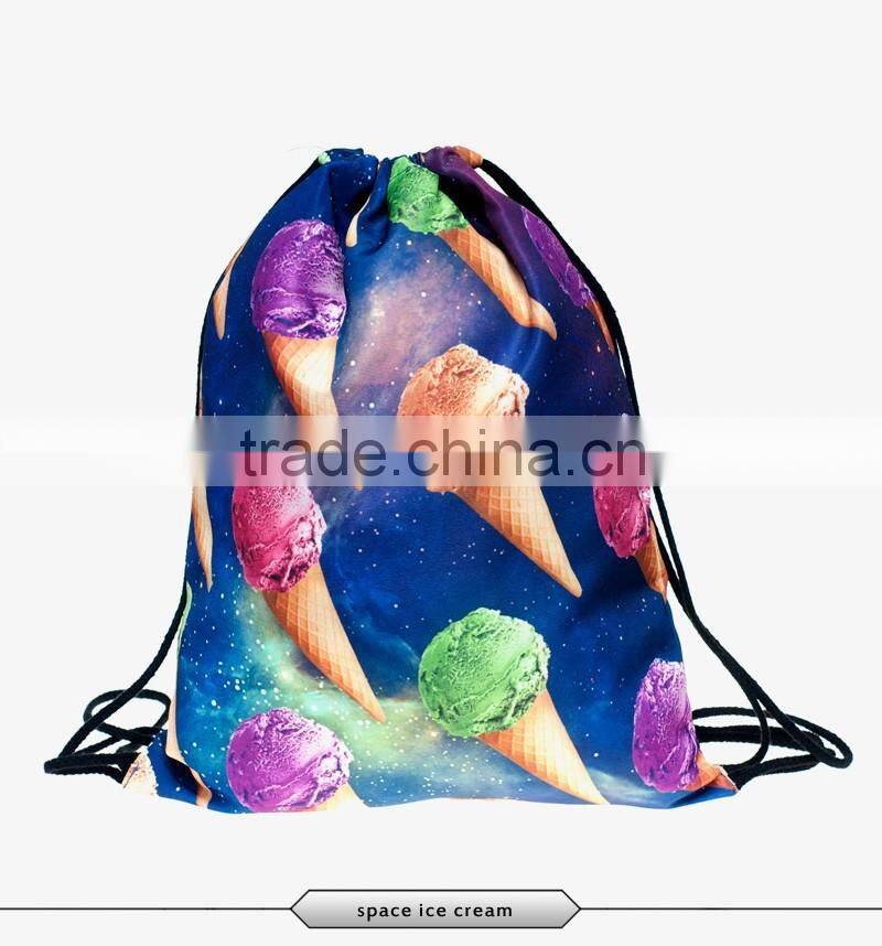 Waterproof polyester 3d printing drawstring backpack