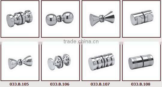 glass door knob in stainless steel for bathroom