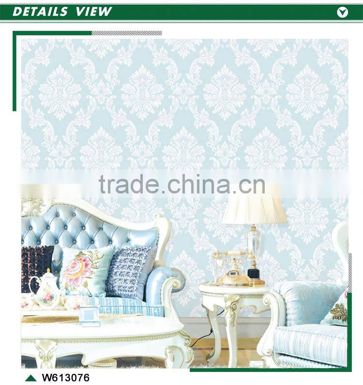 hot foaming non woven wallpaper, romantic damask large size wall sticker , charming wallcovering ideas