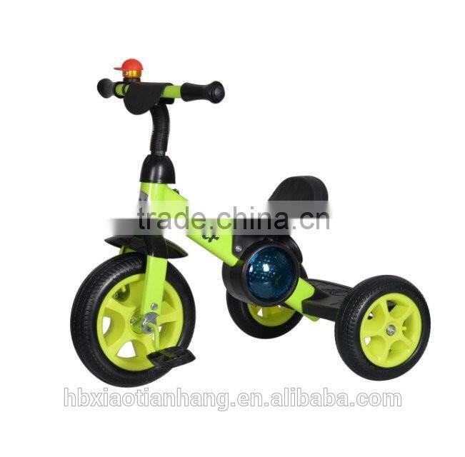 Multi-function cheap baby pedal tricycle / EVA wheel kids tricycle with light
