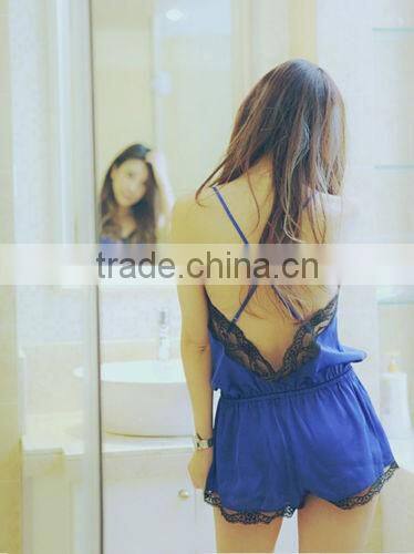 New Sexy Satin Lace Robe Sleepwear Lingerie Nightdress G-string Pajamas Women