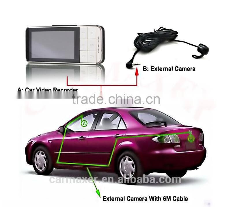 new fasion dual camera car black box car video camera recorder with gps