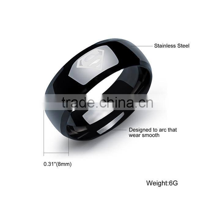 316L stainless steel hot sale jewelry fashion 2016 supper hero man sexs ring