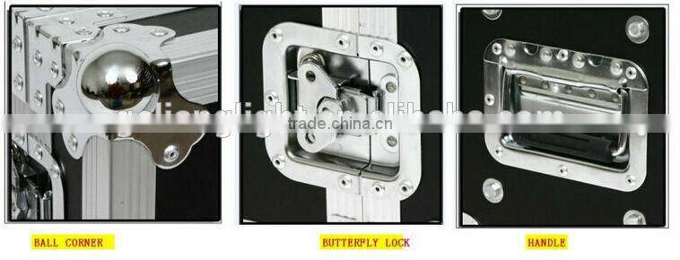 High quality aluminum moving head flycase with wheels