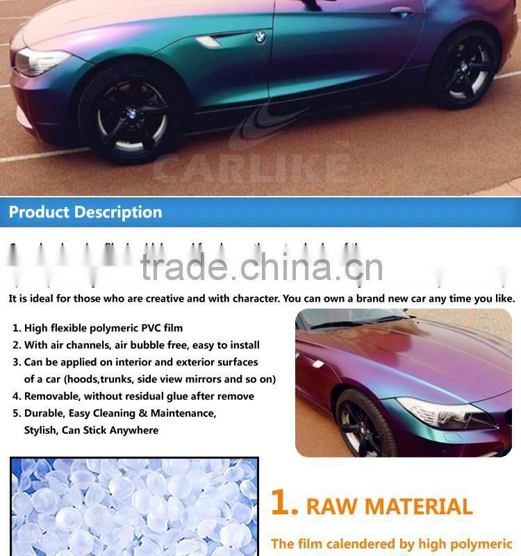 CARLIKE Stylish Air Bubble Free Chameleon Purple Film Car Body Stickers