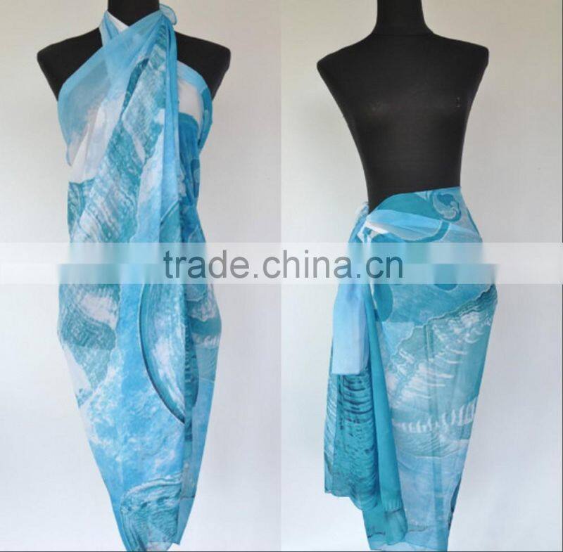 Fashionable Beach Pareo Sarong in 100% Polyester BP068 - With Audited Factory