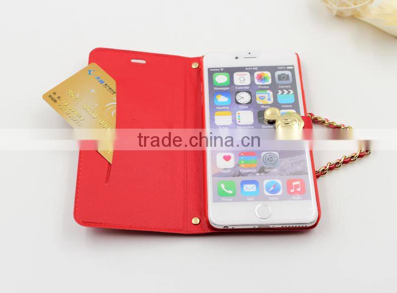 Wholesale Leather Case With Cute Cartoon Buckle, Mobile Phone Case With Hand Lanyard