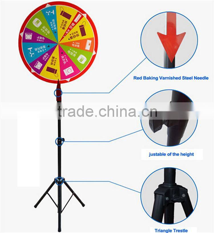 China FLY Colorful fortune trade show tabletop spinning prize wheel promotional luck turntable
