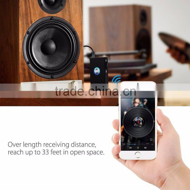 Bluetooth Receiver, Wireless Transmitter, Hands-Free Car Kit with 3.5mm Audio Output, Stereo Music Transmission BTI-010