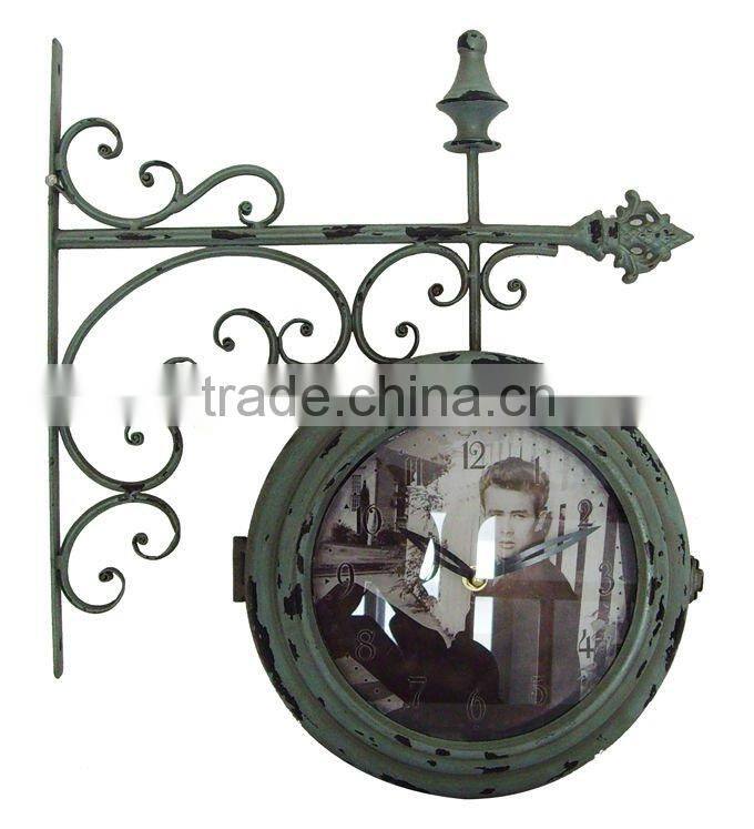 Quartz Double Sides Metal Wall Clock