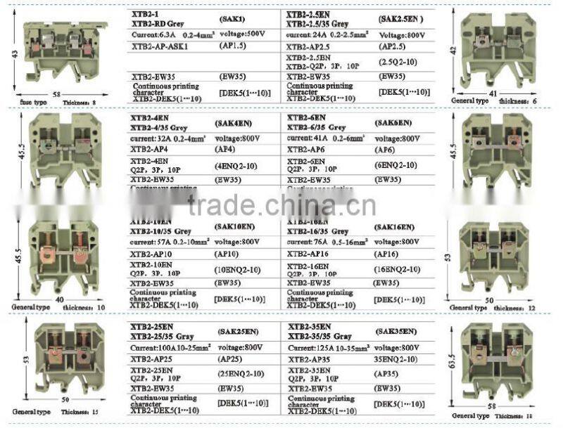General type combined terminal block/screw connector 12 XTB2-16EN