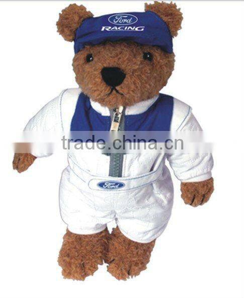 38cm novel and cute soft stuffed plush navy teddy bear with dress