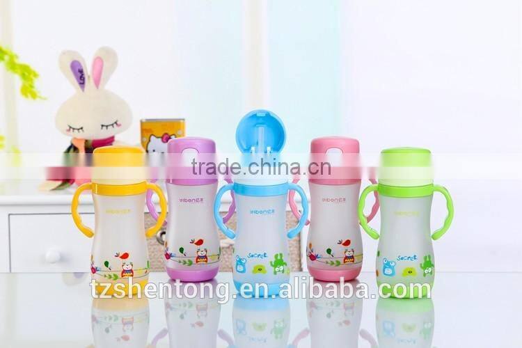 Kids straw portable plastic drinking water bottle