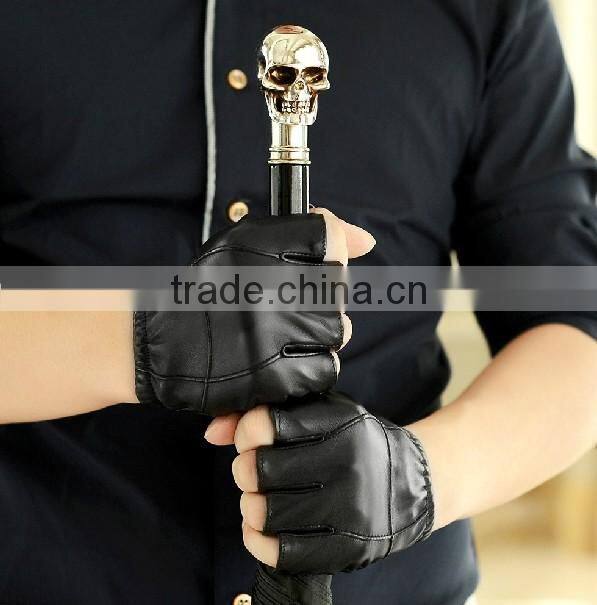 ZF3642 Fashion men lambskin half finger leather glove