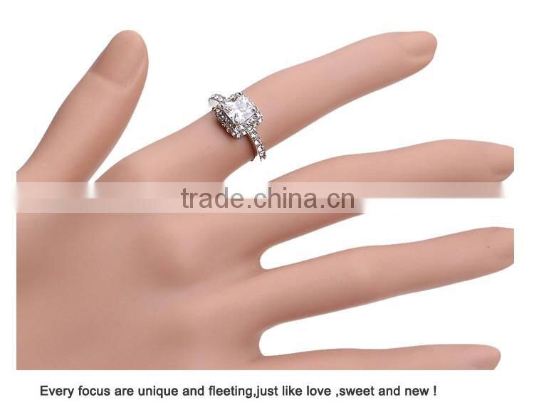 Glittering Austrian Crystal Rings 18k White Gold Gp Zircon Ring