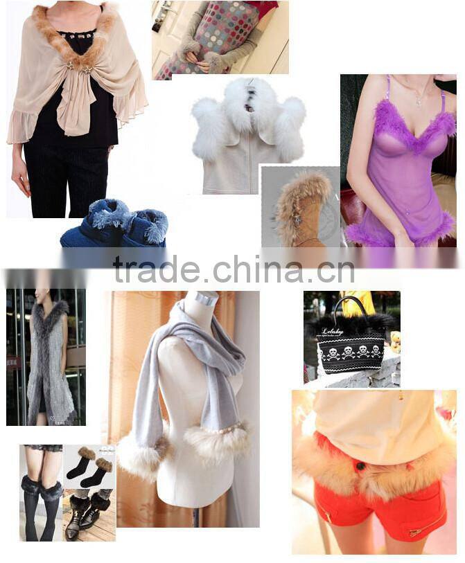 Natural Colored Fox Fur Strips / Blue Fox Trimming For Hoods And Collars