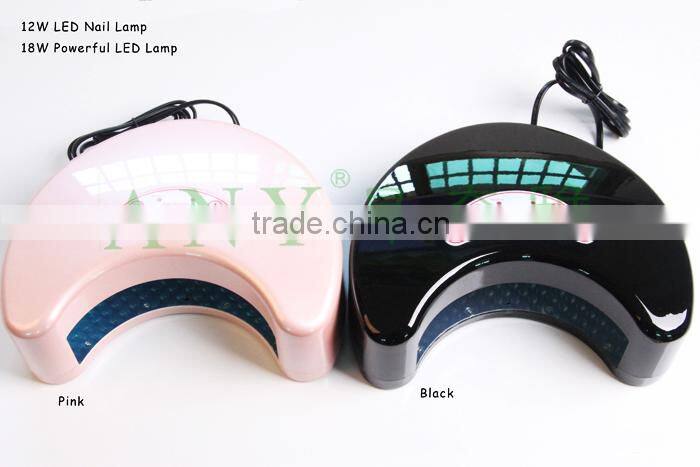 Professional Salon Equipment Black Half Moon Gel Nail Curing Dryer Two Hands UV Lamp