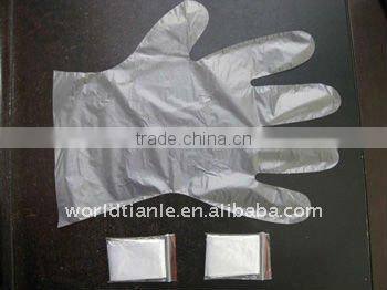 PE gloves packed one pair in one pouch