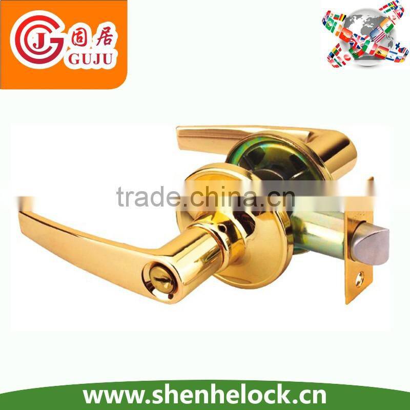 North America style residential brass grade 3 door grip handle lockset tubular lever lock