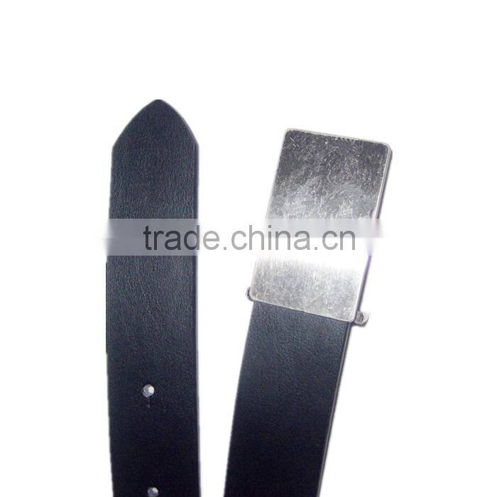 Arrow End Plate Buckle Black Mens Quality Leather Belt