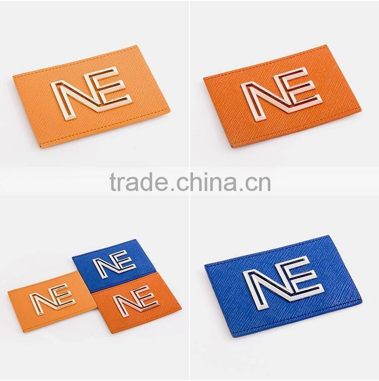 Brand name jeans accessories leather patch for jeans with metal jeans leather patch